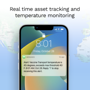 GPS, Temperature, & Impact Tracker for pharmaceuticals, blood, food, and other perishables - 4G LTE US & Worldwide Coverage- No Subscription required